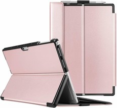 Microsoft Surface Pro 6 Case Leather Stand Hard Shell Cover Pen Holder Rose Gold - £39.00 GBP