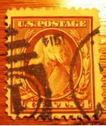 1908-09 4 Cent Washington Stamp Brown - £7.80 GBP