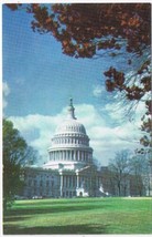 District Of Columbia Postcard Washington United States Capitol Autumn Leaves - £2.36 GBP