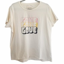 Evy&#39;s Tree Cream Triple Love Graphic Tee Size 1X NWT - $28.05