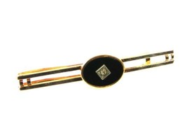 Gold Tone &amp; Black Tie Clasp by ANSON 1216 - £19.71 GBP