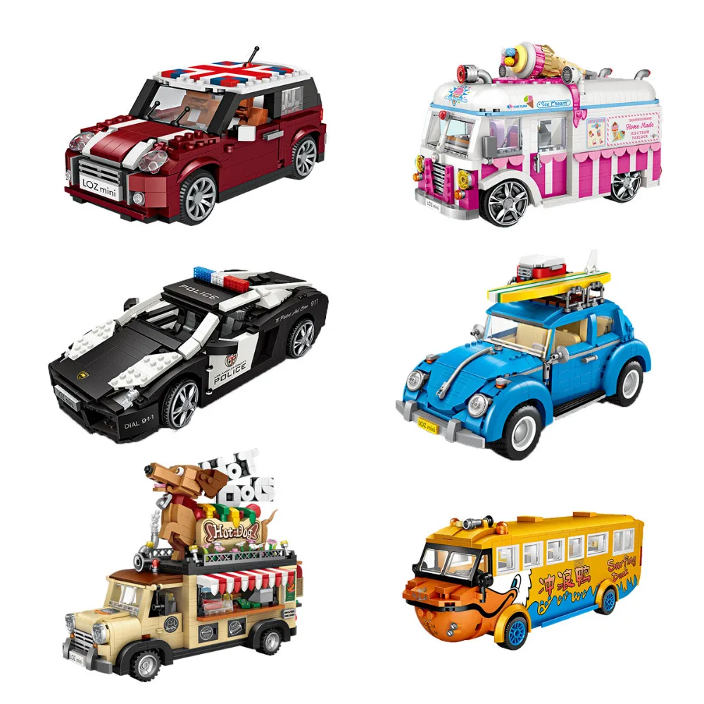 LOZ Blocks Mini Car Model Building Bricks Icecream Bus Creative Gifts Funny Toy - £33.69 GBP