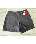 Spanx Women&#39;s Shorts 6&quot; Washed Black Stretch Twill Pull On Shorts Size L... - $32.68