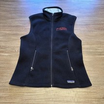 Patagonia Vest Womens M Black Synchilla Full Zip Fleece Outdoor Work Logo - £19.46 GBP