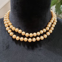 Womens Fashion Beige Trifari Faux Pearls Choker Necklace with Rhinestone Clasp - £27.40 GBP