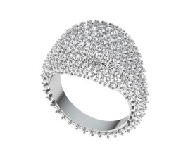9K White Gold Ring Handmade Round Shape Natural Diamond Ring  Solid White Gold - £1,389.28 GBP