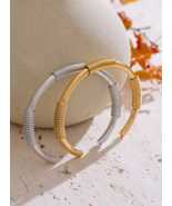 Modern &amp; Unisex Industrial Style Adjustable Stainless Steel Coil Cuff Br... - $31.95