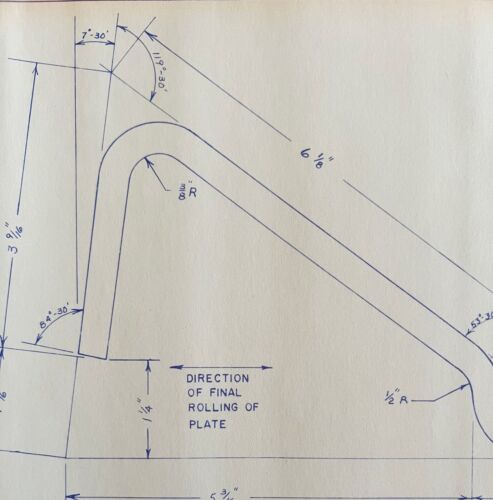 1978 Railroad Bangor Aroostook Flange Rail Support Blueprint H41g DWDD13 - $84.36
