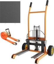 Hydraulic Material Lift Pallet Truck 660 Lbs Manual Winch Stacker 36&quot; Max Lift - £501.80 GBP