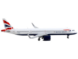 Airbus A321neo Commercial Aircraft &quot;British Airways&quot; White with Tail Stripes 1/4 - $64.91