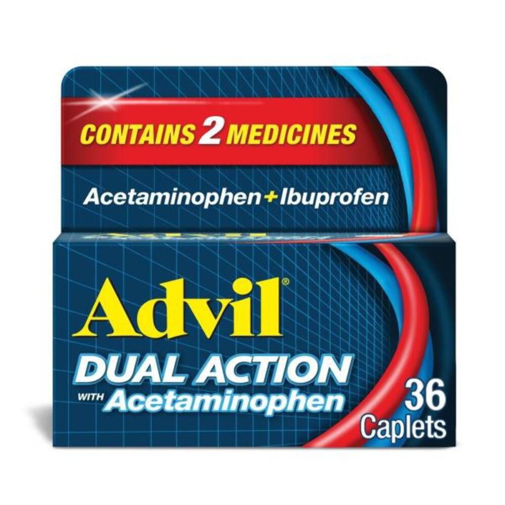 (2 Pack) Advil Dual Action Coated Caplets with Acetaminophen 10/2026 - $19.79