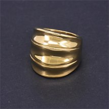 New Fashion Big Round Ring Female GolStainless Steel Large Cocktail Ring... - £18.87 GBP