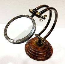 Antique Brass Adjustable Magnifying Glass Vintage Nautical Table Decor M... - £40.10 GBP
