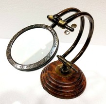 Antique Brass Adjustable Magnifying Glass Vintage Nautical Table Decor M... - £45.14 GBP