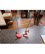 Vtg Spring Pole Falling Pecking Woodpecker Santa Kinetic Novelty Toy Wooden - €50,97 EUR