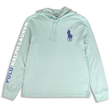 Polo Ralph Lauren Aqua Green Blue Big Pony Light Sweater Hoodie, M Medium 7595-6 - £27.92 GBP