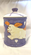 HAUSENWARE Dog Treats Cookie Jar Biscuits Ceramic Canister Doggie Pets 9.5&quot; H - £38.76 GBP
