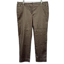 The Limited Cassidy Fit Black Gold Checkered Cotton Blend Pants Size 12 ... - $15.99