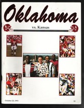 Oklahoma vs.Kansas NCAA Football Program 10/23/1993-Oklahoma Memorial Stadium... - $52.62