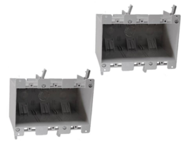 Outlet Box 3-Gang, 55-cu in, Old-Work, PVC. Gray - Cantex EZ55TO EZ Box ... - $14.84