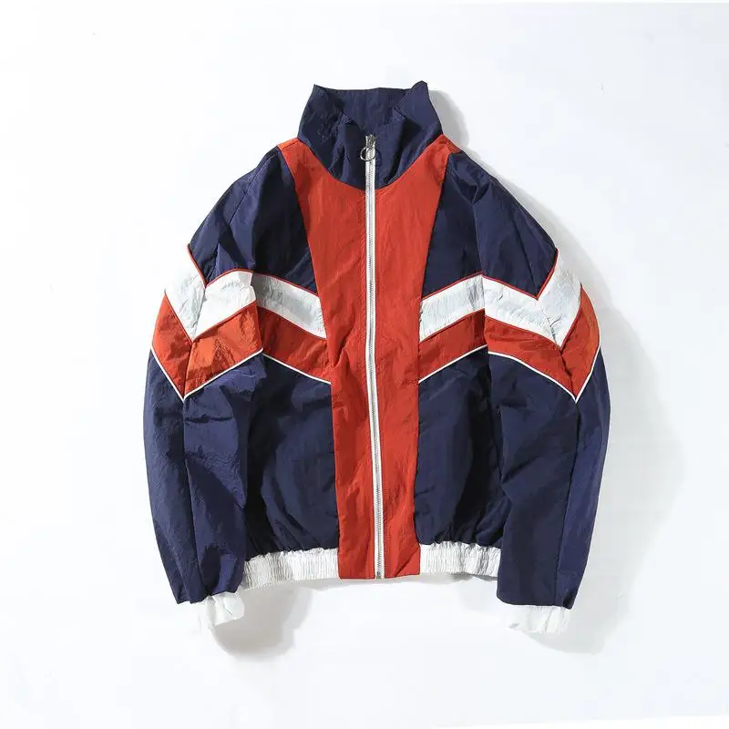 MN Vintage Multicolor Color Block work Windbreaker Jackets 2018  Hip Hop Streetw - £183.59 GBP