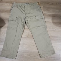 Duluth Trading Khaki Beige Flex Fire Hose Relaxed Cargo Work Pant Size 46x32 - £34.25 GBP
