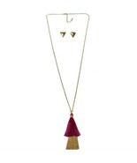 Lily Sky Tassel Long Necklace and Earrings Set - £21.66 GBP