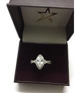 Simulated Diamond 14K White Gold Finish Solitaire W/ Accents Wedding Ring   - $105.07 CAD