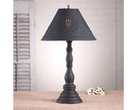 Davenport Table Lamp Punched Tin Shade Hartford Black Made in the USA - £221.74 GBP