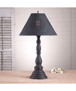 Davenport Table Lamp Punched Tin Shade Hartford Black Made in the USA - £217.72 GBP