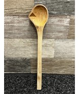 Wooden Cooking Spoon w/ Spout 12&quot; Wood Serving Spoon ~ Vintage! - £14.36 GBP