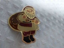 Vintage Christmas Santa Clause Brooch Pin 1.5&quot; Colorful Enamel &amp; Goldtone EUC - £7.56 GBP