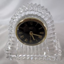 Mikasa Glass Iceberg Table Mantle Shelf Quartz Clock Roman Numerals - $31.96