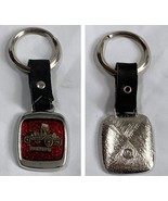 Vintage 1910 Ford Metal Leather Key Ring Fob Holder Red Silver - £15.78 GBP