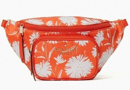 Kate Spade Dorian Belt Bag Orange White Flower Nylon WKR00428 NWT $199 Retail Y - £50.57 GBP