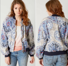 Free People Jacket Quilted Paisley Print Bomber Sz S - £39.56 GBP