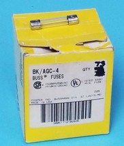 Box Of 73 New Cooper Bussmann BK/AGC-4 Buss Fuses 4AMP, 250VAC, BKAGC4 - £59.95 GBP