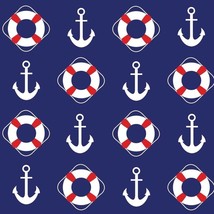 Carolina Creative Bandanna (Life Saver &amp; Anchors) 22&quot; x 22&quot;  Nautical Sea Boat - £5.68 GBP