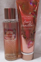 Victoria&#39;s Secret Fragrance Mist &amp; Lotion Set Lot Of 2 Bare Vanilla Candied - £28.14 GBP