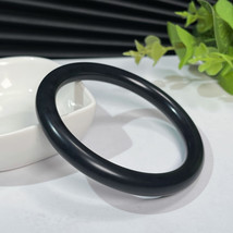 Natural Certified Excellent Black Mutton Fat Hetian Nephrite Bangle 59MM - £438.03 GBP