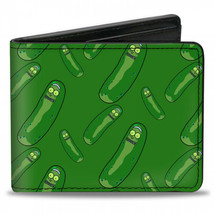 Rick and Morty Pickle Rick Scattered Bi-Fold Wallet Green - £20.77 GBP