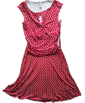 Sangria Dress Women 12 Retro Style Red with White Polka Dots Mid Knee - £7.57 GBP