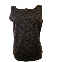 Chicos Design Brown floral lace Sleeveless Blouse Top womens size 2 (L) - £15.75 GBP