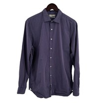 MNG Man Purple Stripe Long Sleeve Button Front Shirt Size Medium - £11.18 GBP