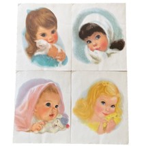 Vintage 1960s Northern Paper Mills Baby Girl Prints by Francis Hook – Set of 4 - $27.55