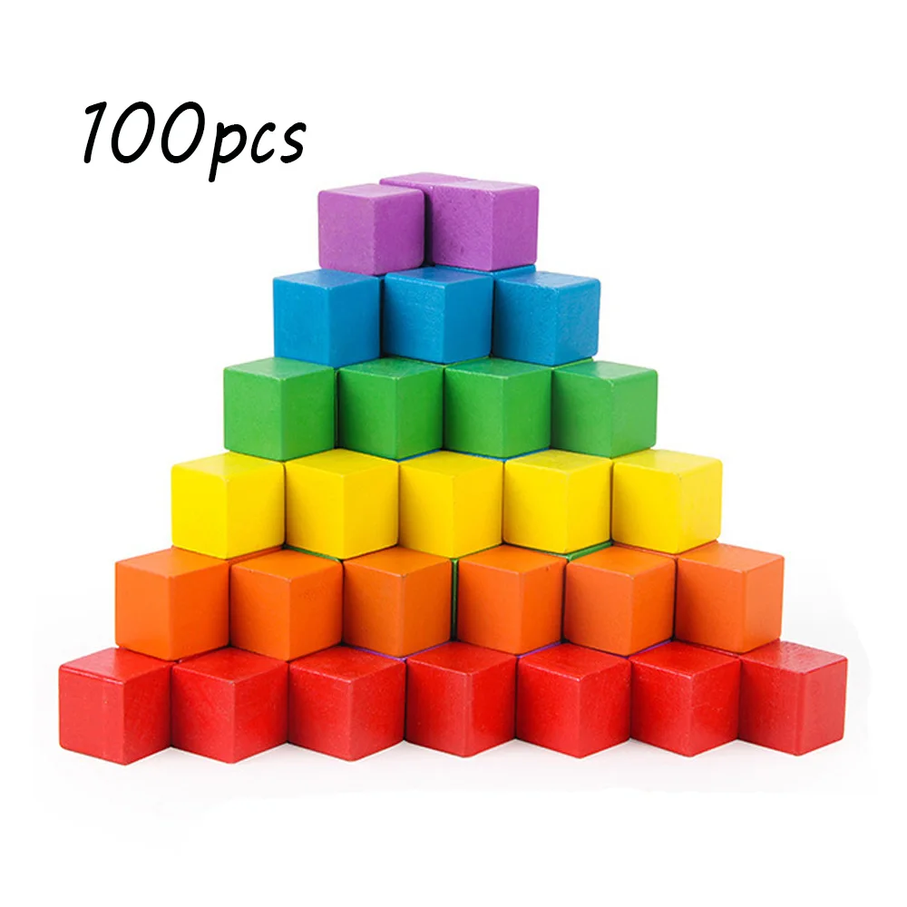 100pcs/set  Cubes Blo 20mm Blank Dice Square Corner Colorful d Game DIY Tokens E - $182.48