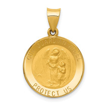 14k Guardian Angel Medal Hollow Pendant REL149 - £223.38 GBP