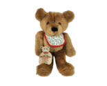 VINTAGE 1984 HALLMARK CHRISTMAS BROWN BO-BO TEDDY BEAR STUFFED ANIMAL PL... - $37.05
