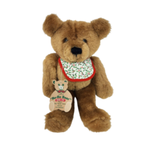 VINTAGE 1984 HALLMARK CHRISTMAS BROWN BO-BO TEDDY BEAR STUFFED ANIMAL PL... - £28.98 GBP