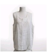 Caroline Rose Linen Women&#39;s Ivory Essential Basic Knit Jersey Tank Top S... - $39.99